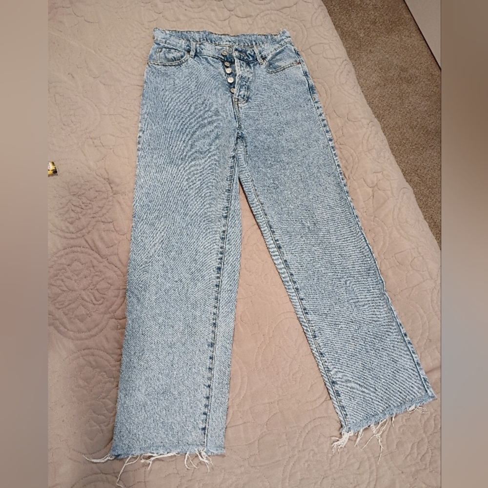 Stylish Blue Straight Leg Women's Jeans